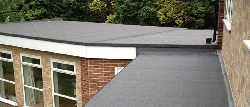 EPDM roof installation on a roofing