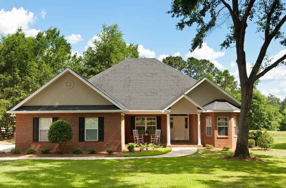 house with a visible roof slope