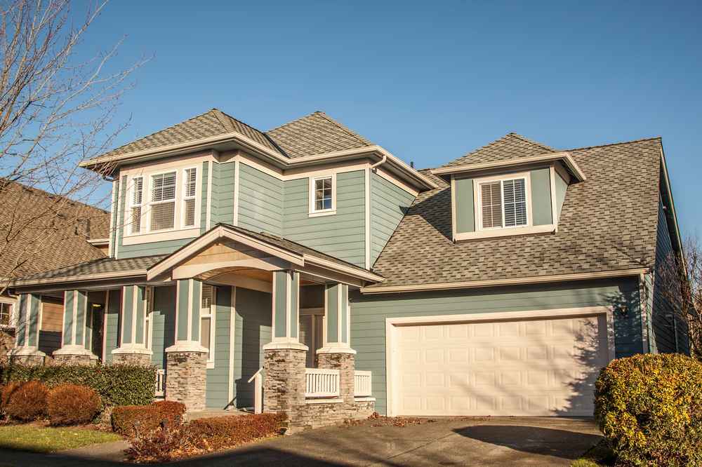 house with a visible roof slope